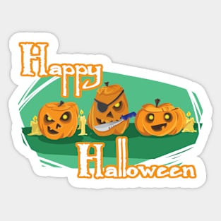 Happy Halloween from 3 Pumpkins Sticker